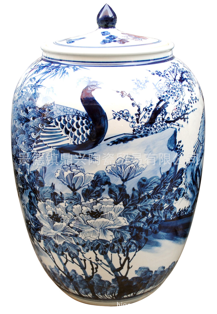 【景德鎮(zhèn)青花瓷300件手繪孔雀圖冬瓜形酒壇杯罐瓶】價格,廠家,圖片,酒類包裝,景德鎮(zhèn)鼎興陶瓷貿易-