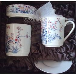 生產陶瓷辦公杯子筆筒煙灰缸廠家加工定做陶瓷辦公用品三件套定制加工